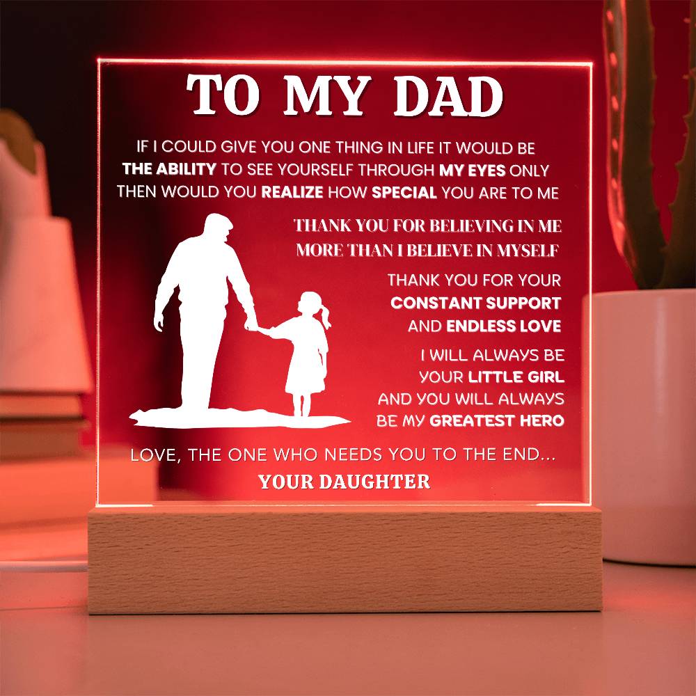 To My Dad, From Daughter - Acrylic Plaque