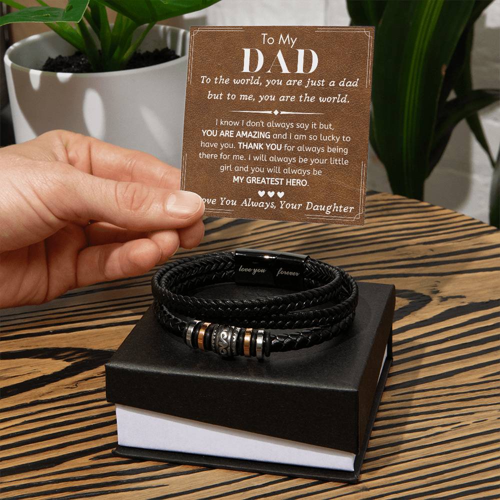 To My Dad, My Greatest Hero - Love You Forever Bracelet - Dearly Loved Designs