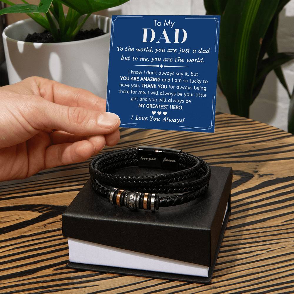 To My Dad, My Greatest Hero, From Daughter - Love You Forever Bracelet - Dearly Loved Designs