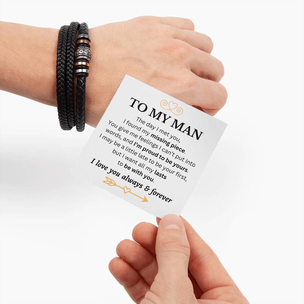 To My Man - I'm Proud to Be Yours - Love You Forever Bracelet - Dearly Loved Designs