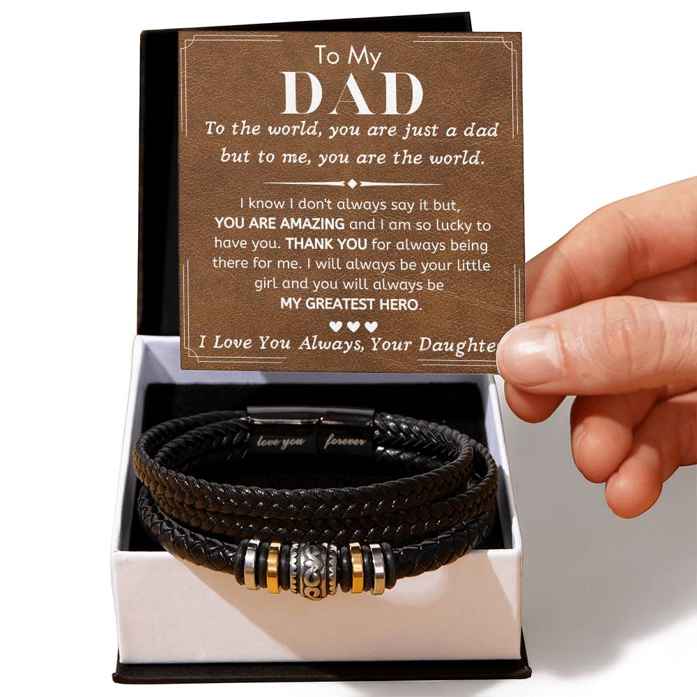 To My Dad, My Greatest Hero - Love You Forever Bracelet - Dearly Loved Designs