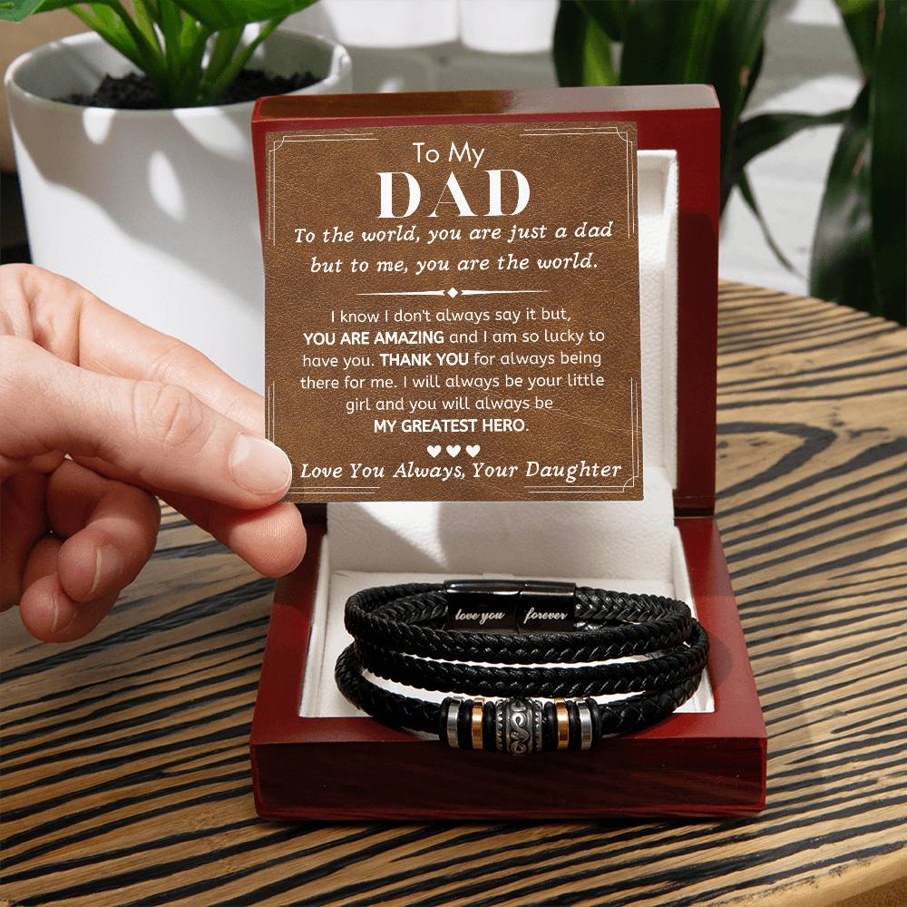 To My Dad, My Greatest Hero - Love You Forever Bracelet - Dearly Loved Designs