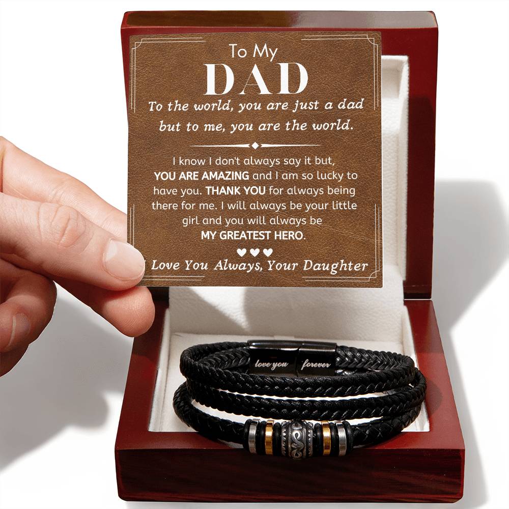 To My Dad, My Greatest Hero - Love You Forever Bracelet - Dearly Loved Designs