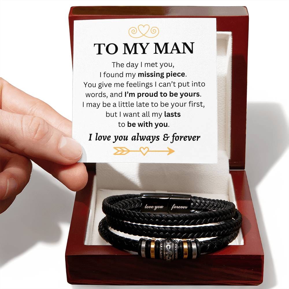 To My Man - I'm Proud to Be Yours - Love You Forever Bracelet - Dearly Loved Designs