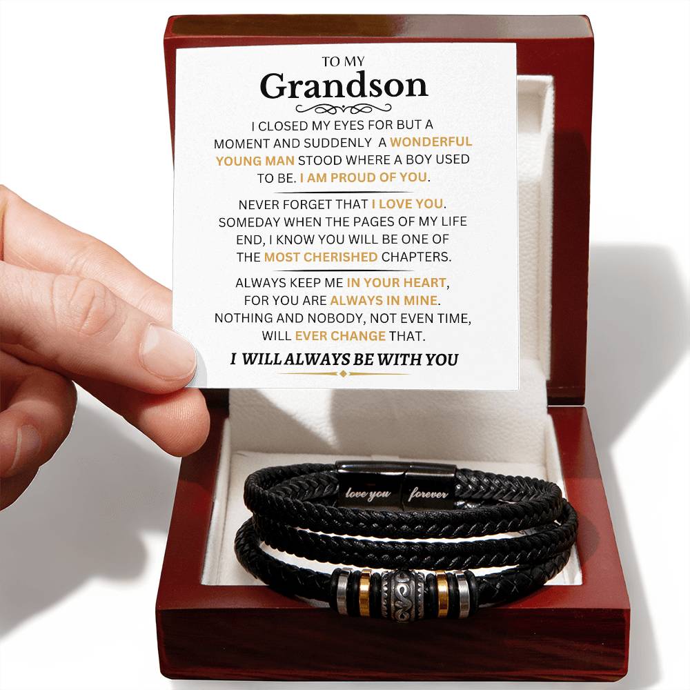 Grandson - Most Cherished Chapter - Love You Forever Bracelet - Dearly Loved Designs