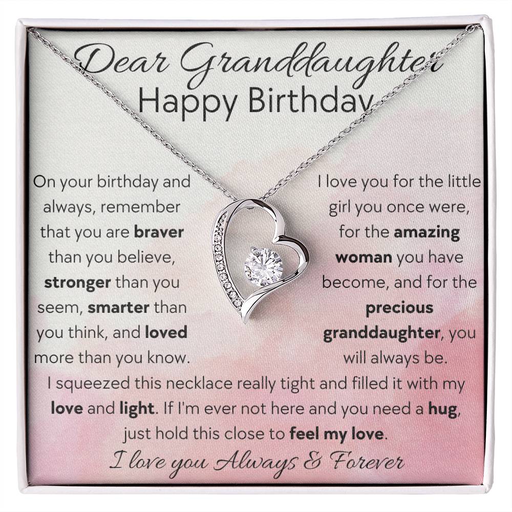 Dear Granddaughter, Happy Birthday - Forever Love Necklace - Dearly Loved Designs