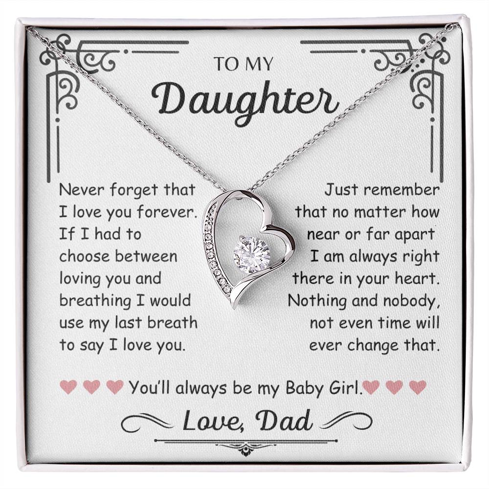 Daughter - Never Forget That I Love You ~ Dad | Forever Love Necklace