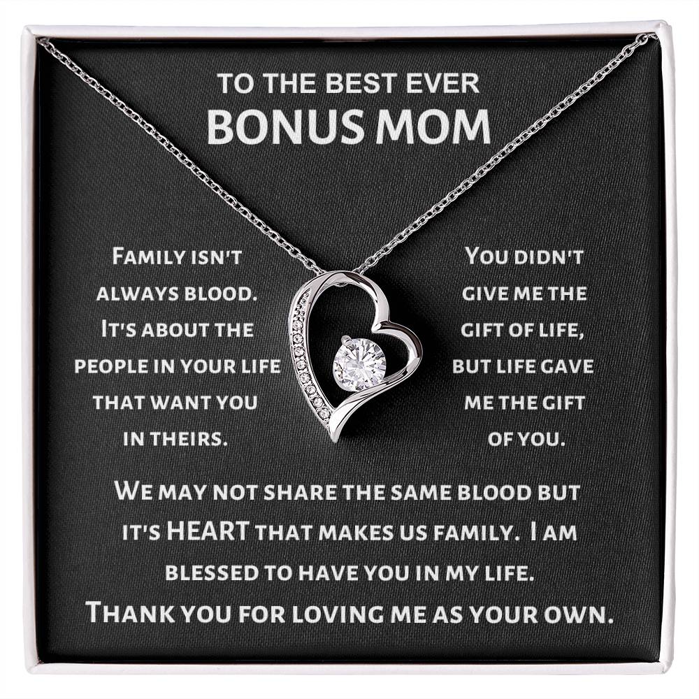 Best Ever Bonus Mom - Forever Love Necklace - Gift for Stepmom