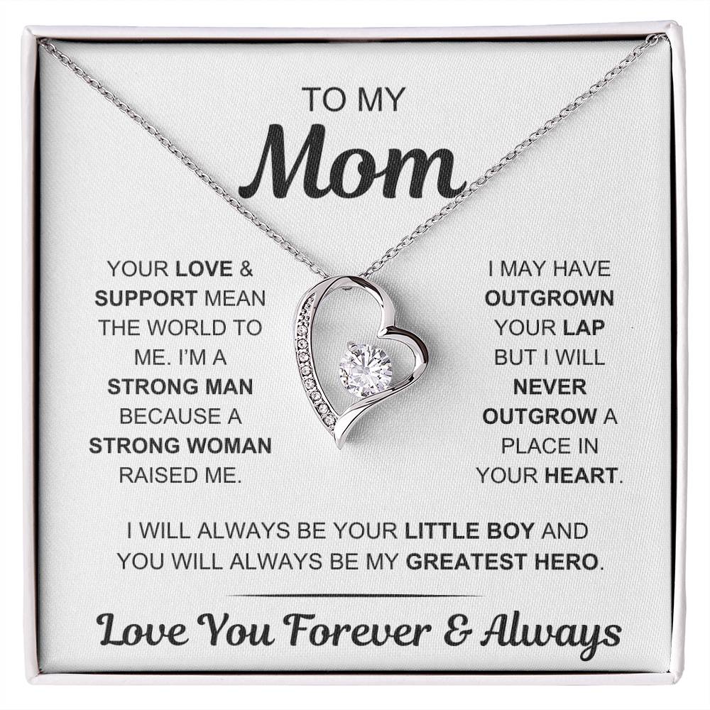 Mom - My Greatest Hero - Gift From Son to Mom - Forever Love Necklace