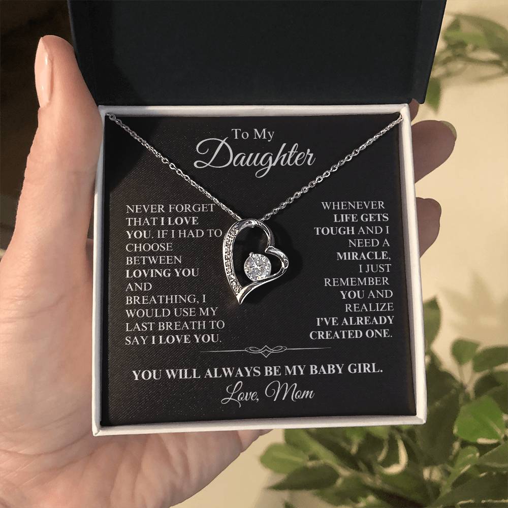 Daughter - You Are a Miracle, Love Mom - Forever Love Necklace - Dearly Loved Designs