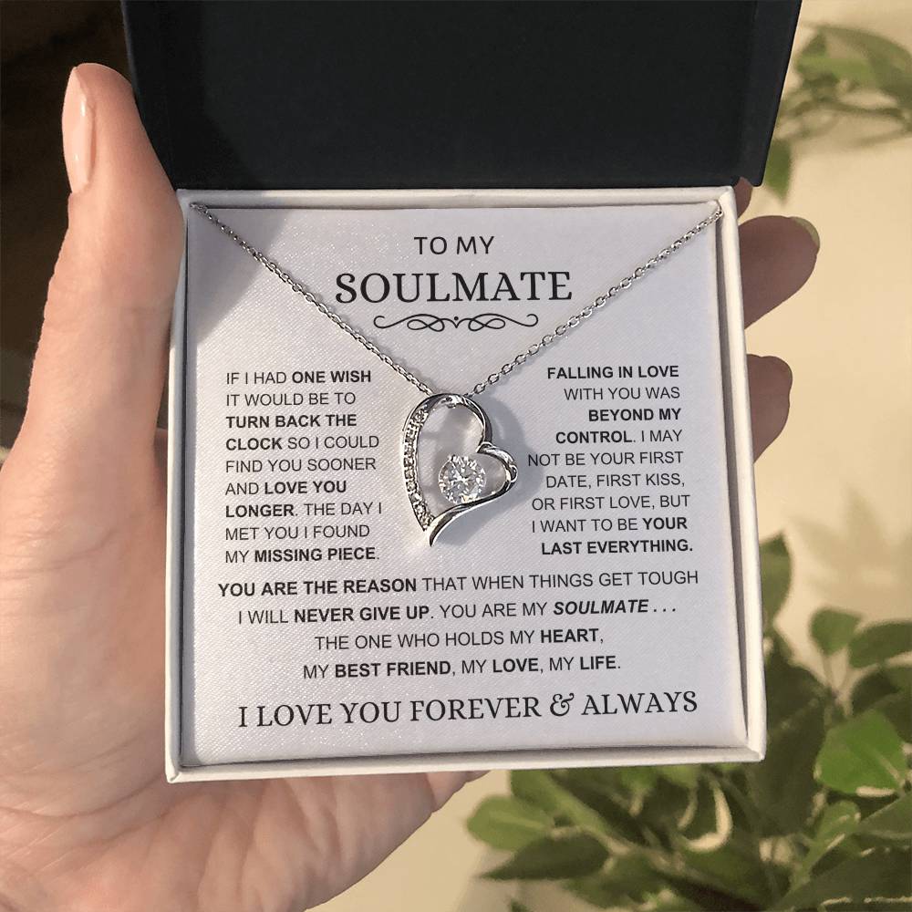 Soulmate - The One Who Holds My Heart - Forever Love Necklace