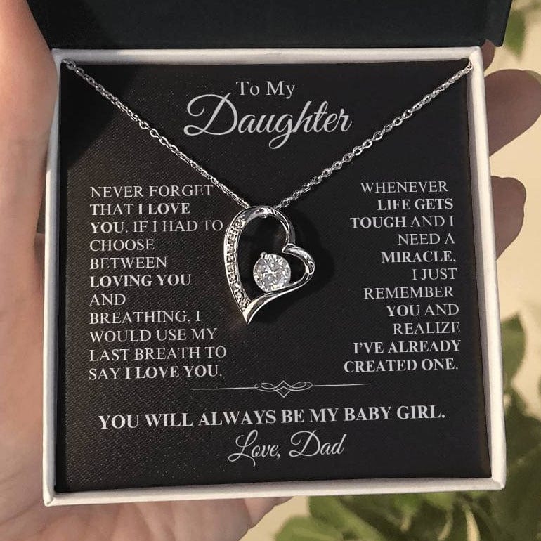 Daughter - You are a Miracle, Love Dad - Forever Love Necklace - Dearly Loved Designs