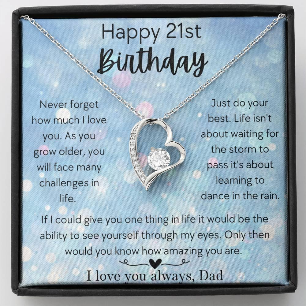 Happy 21st Birthday Daughter - Love, Dad - Forever Love Necklace - Dearly Loved Designs