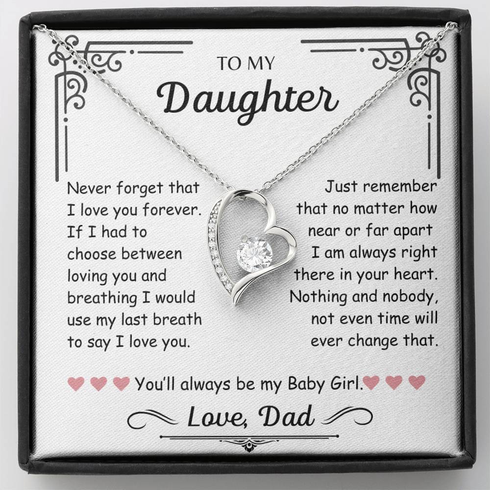 Daughter - Never Forget That I Love You ~ Dad | Forever Love Necklace