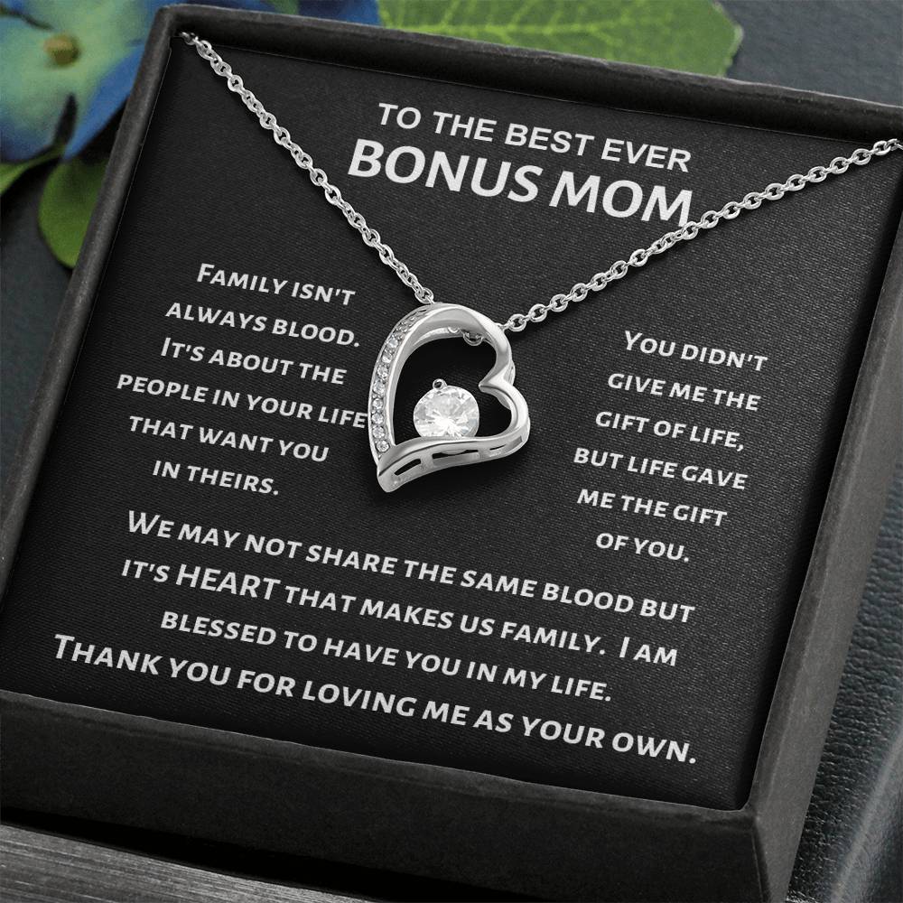 Best Ever Bonus Mom - Forever Love Necklace - Gift for Stepmom