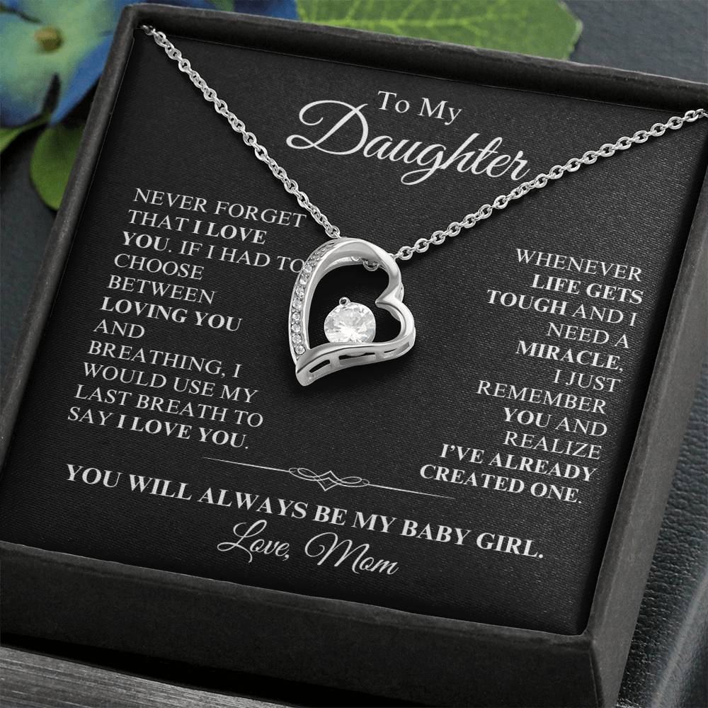 Daughter - You Are a Miracle, Love Mom - Forever Love Necklace - Dearly Loved Designs