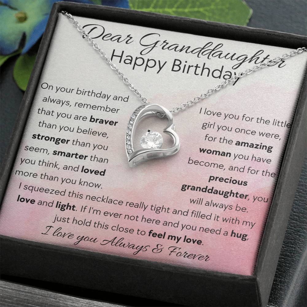 Dear Granddaughter, Happy Birthday - Forever Love Necklace - Dearly Loved Designs