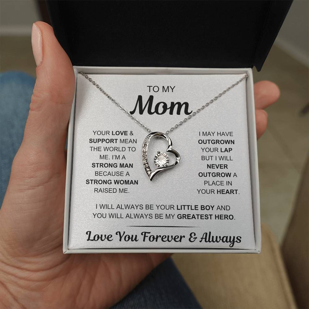 Mom - My Greatest Hero - Gift From Son to Mom - Forever Love Necklace