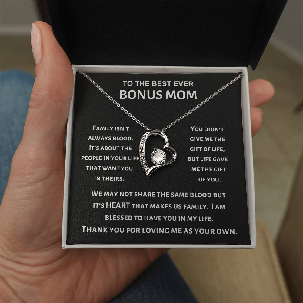 Best Ever Bonus Mom - Forever Love Necklace - Gift for Stepmom