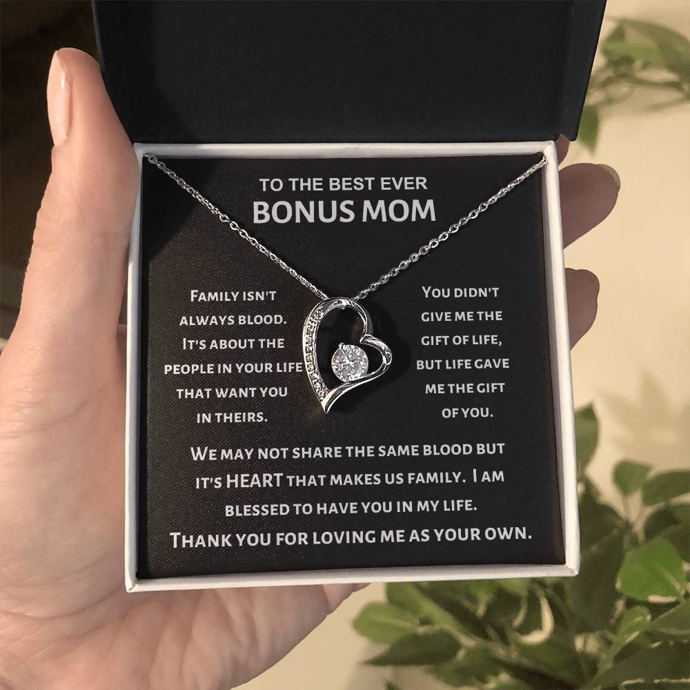 Best Ever Bonus Mom - Forever Love Necklace - Gift for Stepmom