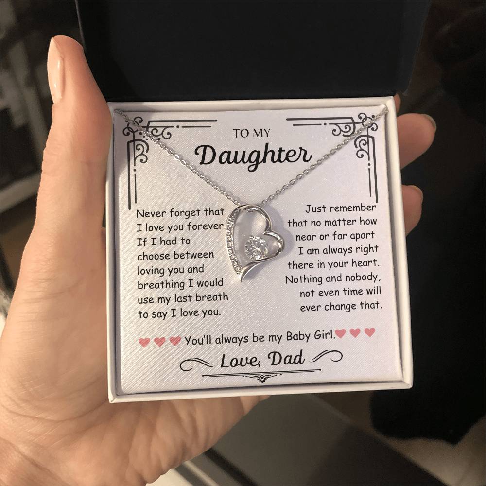 Daughter - Never Forget That I Love You ~ Dad | Forever Love Necklace