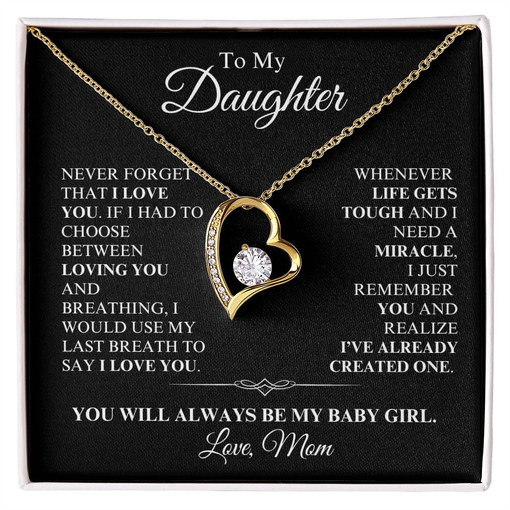 Daughter - You Are a Miracle, Love Mom - Forever Love Necklace - Dearly Loved Designs