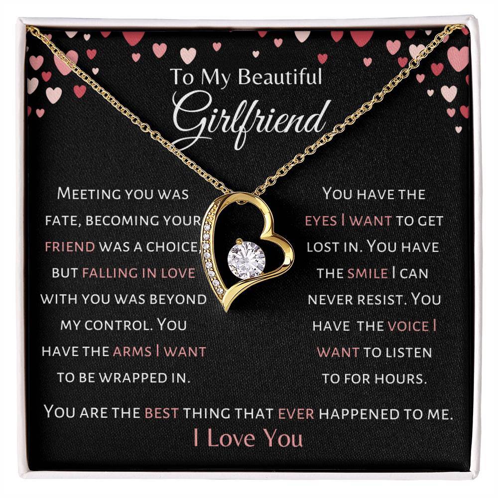 Beautiful Girlfriend - Falling In Love Was Beyond My Control - Forever Love Necklace - Dearly Loved Designs