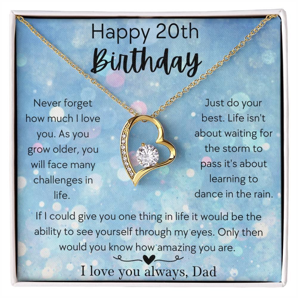 Happy 20th Birthday, Daughter - Love, Dad - Dearly Loved Designs