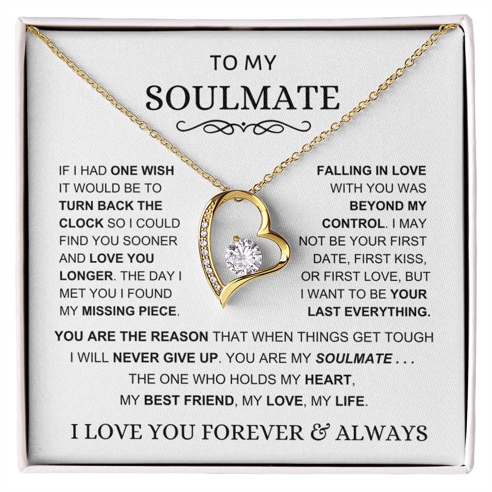 Soulmate - The One Who Holds My Heart - Forever Love Necklace