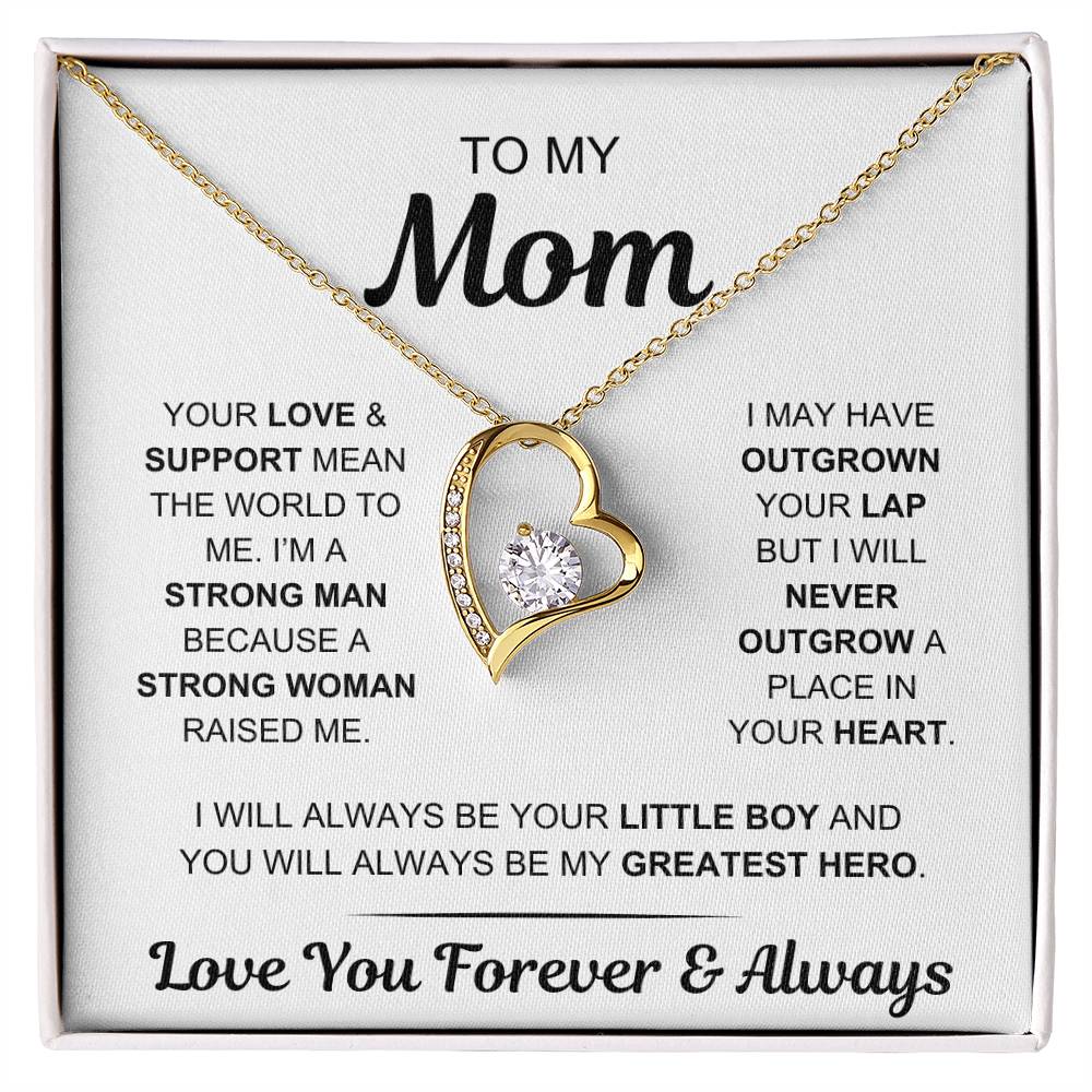 Mom - My Greatest Hero - Gift From Son to Mom - Forever Love Necklace