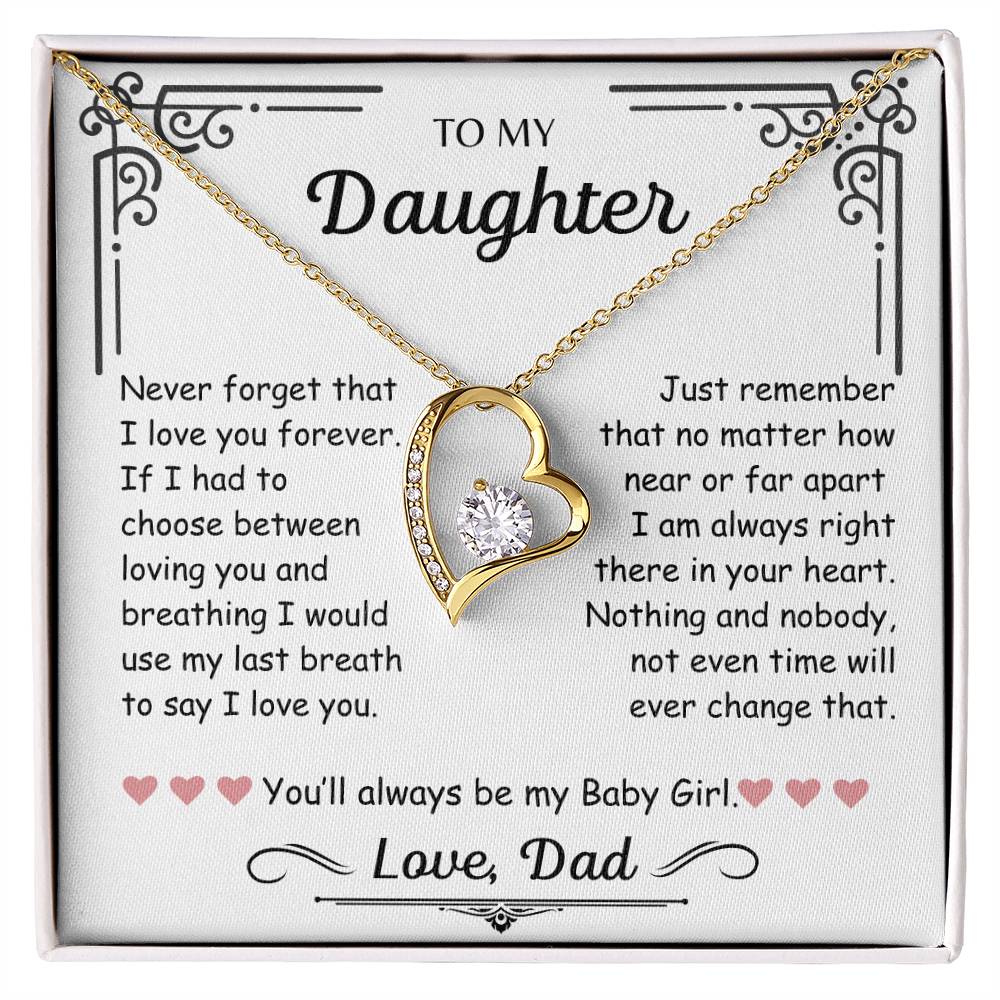 Daughter - Never Forget That I Love You ~ Dad | Forever Love Necklace