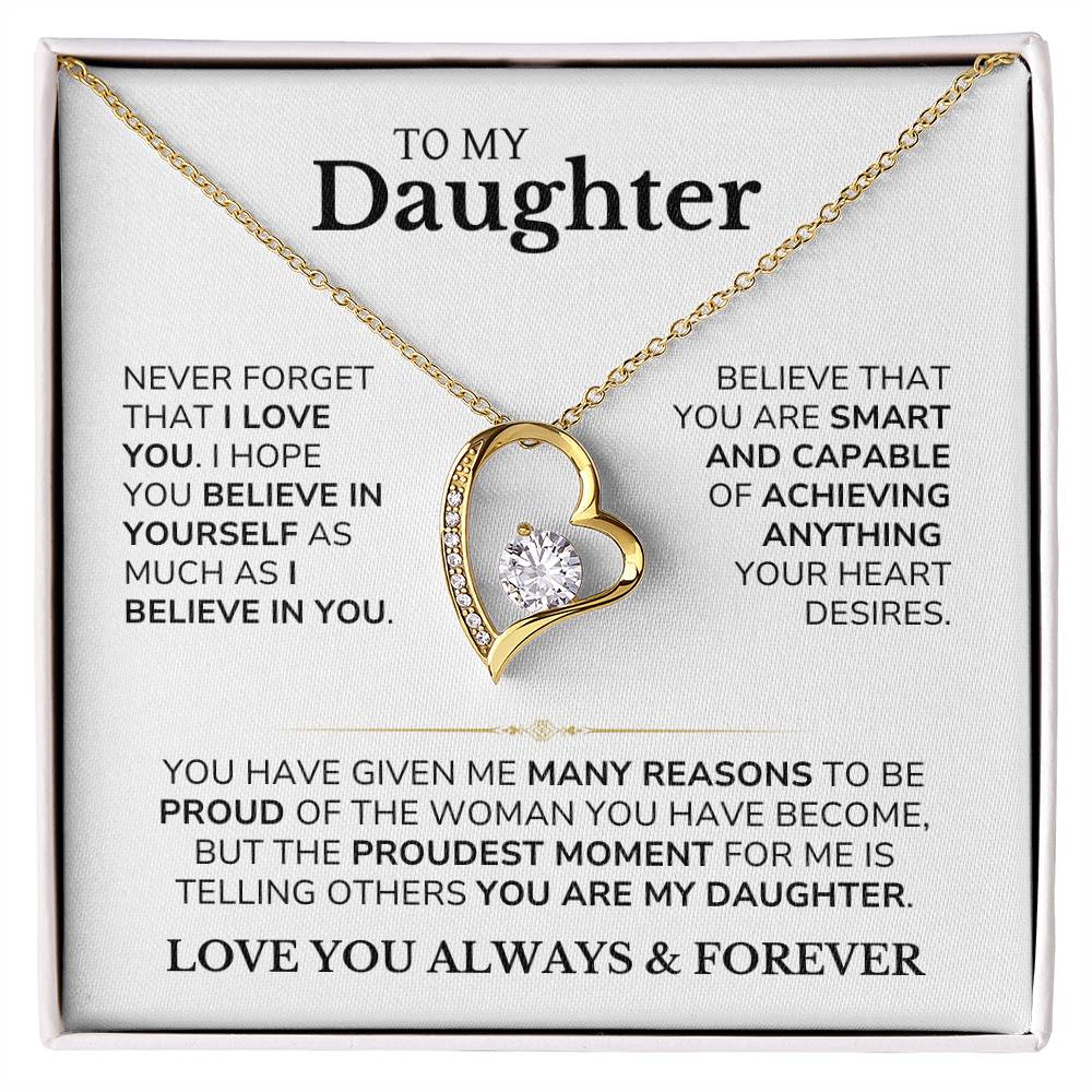 Daughter - I Am Proud You Are My Daughter - Forever Love Necklace