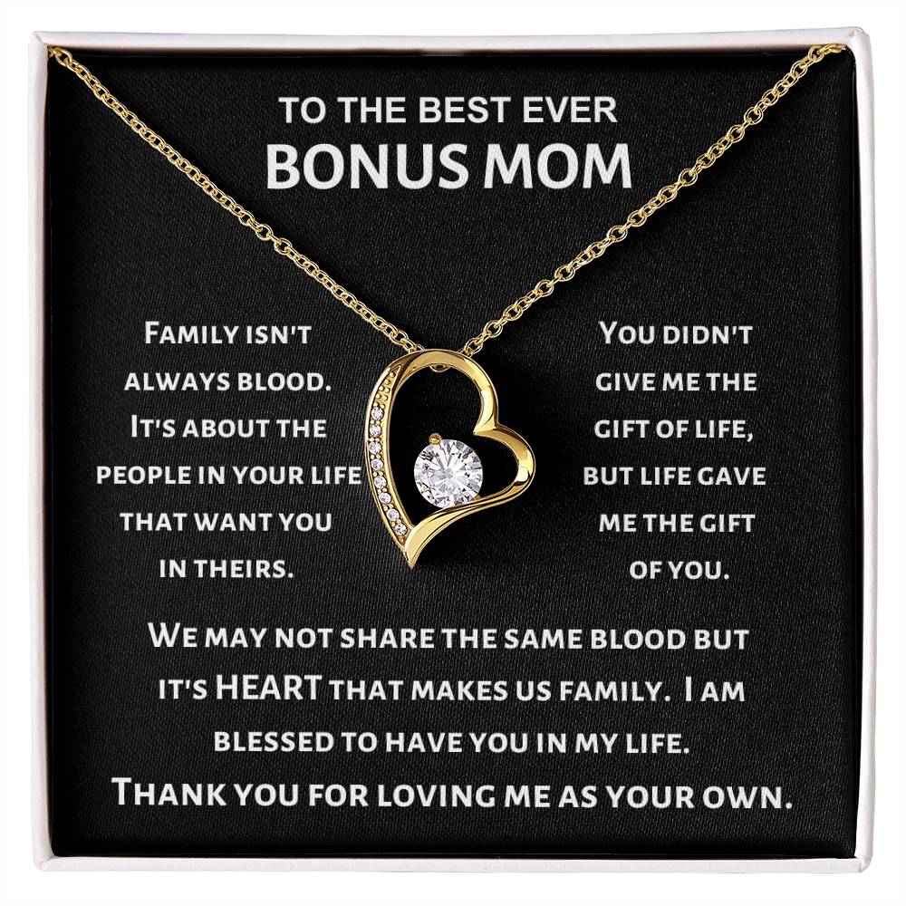 Best Ever Bonus Mom - Forever Love Necklace - Gift for Stepmom