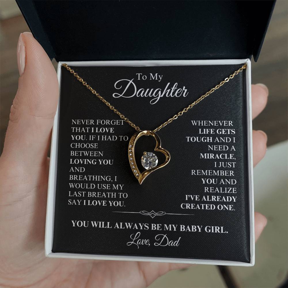 Daughter - You are a Miracle, Love Dad - Forever Love Necklace - Dearly Loved Designs