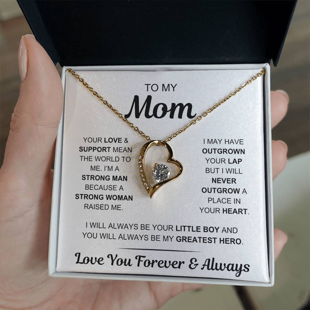 Mom - My Greatest Hero - Gift From Son to Mom - Forever Love Necklace