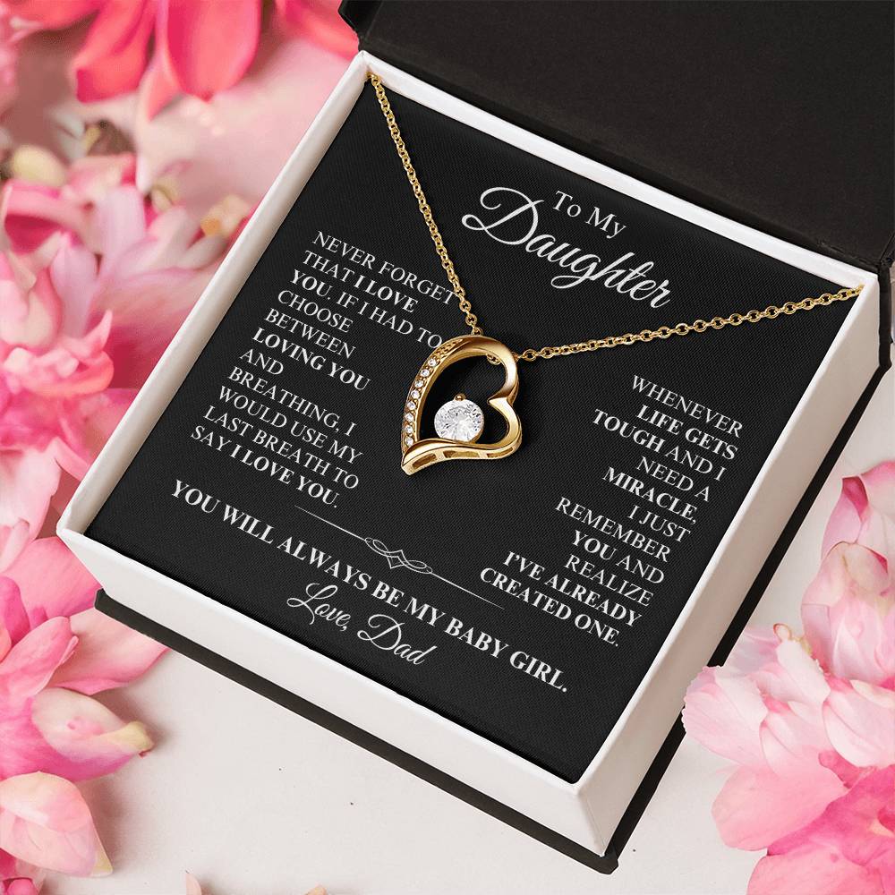 Daughter - You are a Miracle, Love Dad - Forever Love Necklace - Dearly Loved Designs