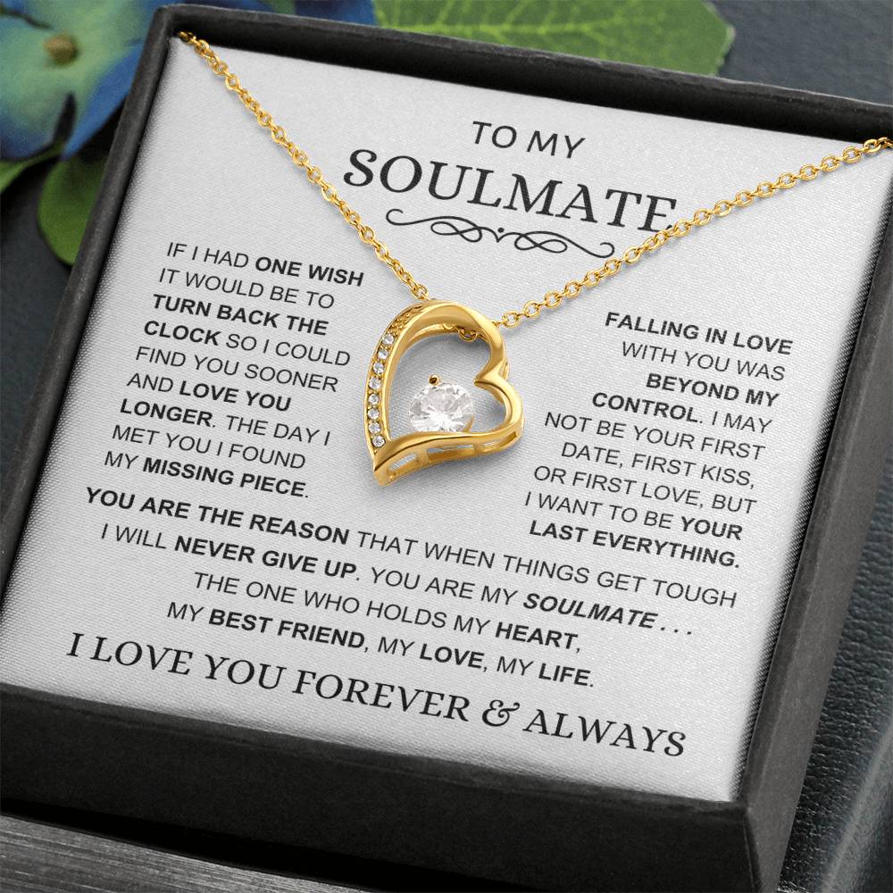 Soulmate - The One Who Holds My Heart - Forever Love Necklace