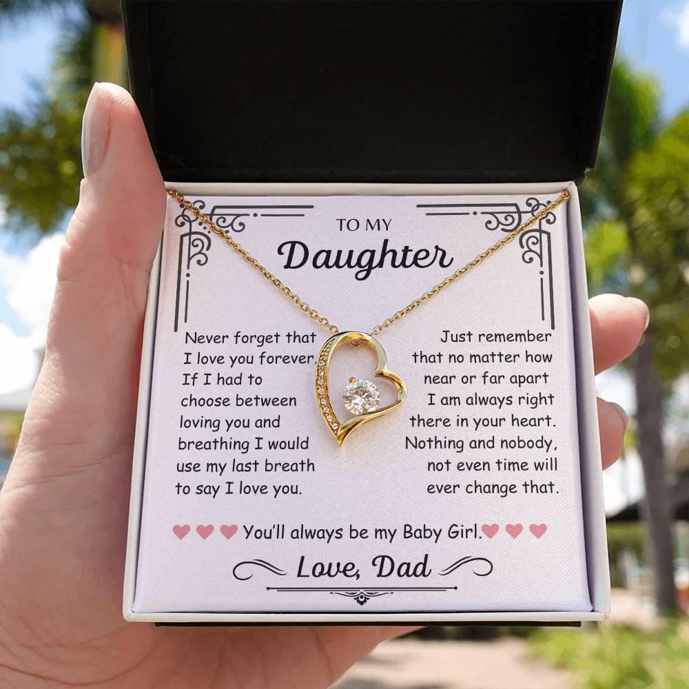 Daughter - Never Forget That I Love You ~ Dad | Forever Love Necklace