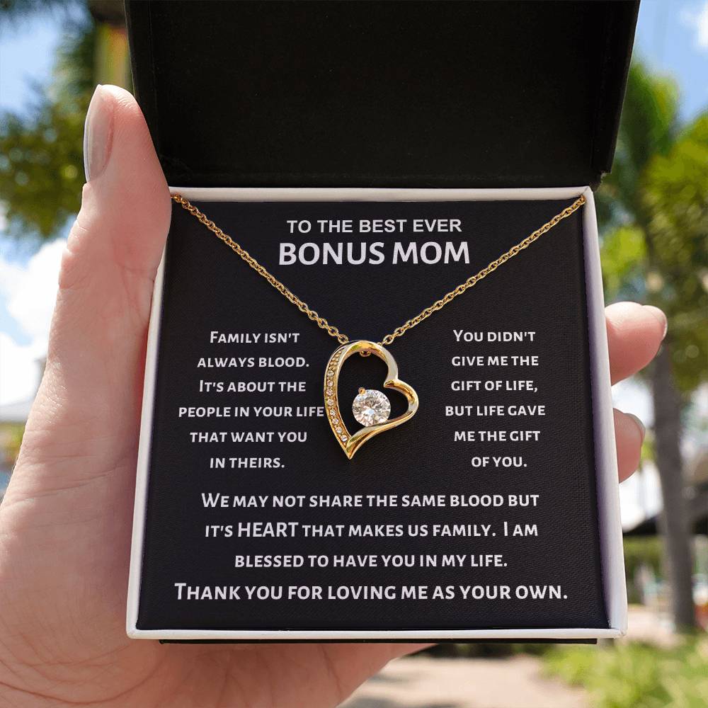 Best Ever Bonus Mom - Forever Love Necklace - Gift for Stepmom