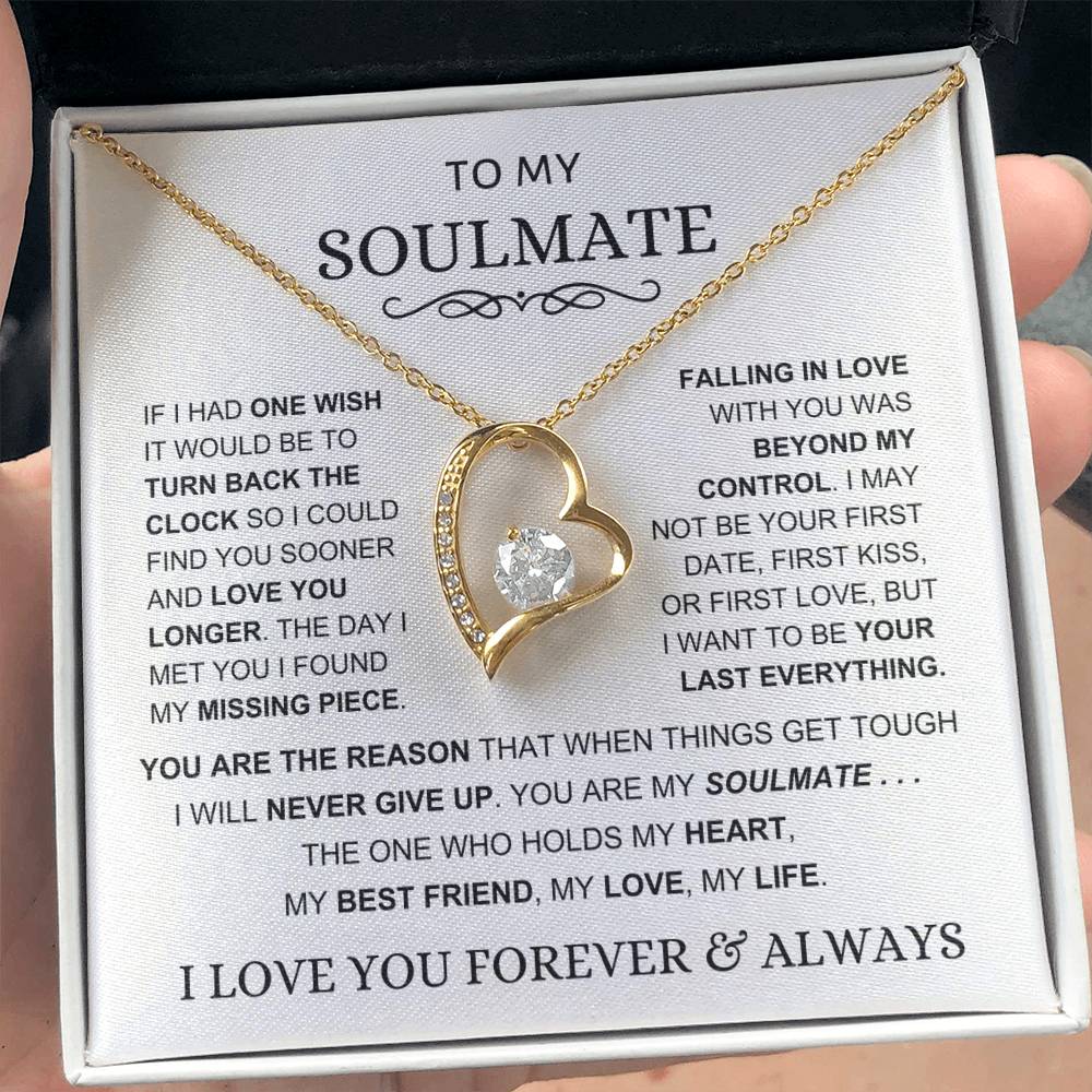 Soulmate - The One Who Holds My Heart - Forever Love Necklace