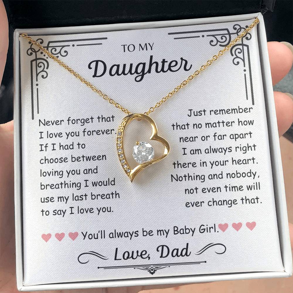 Daughter - Never Forget That I Love You ~ Dad | Forever Love Necklace