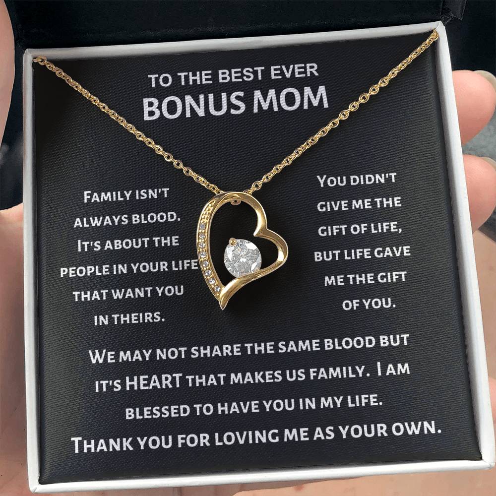 Best Ever Bonus Mom - Forever Love Necklace - Gift for Stepmom