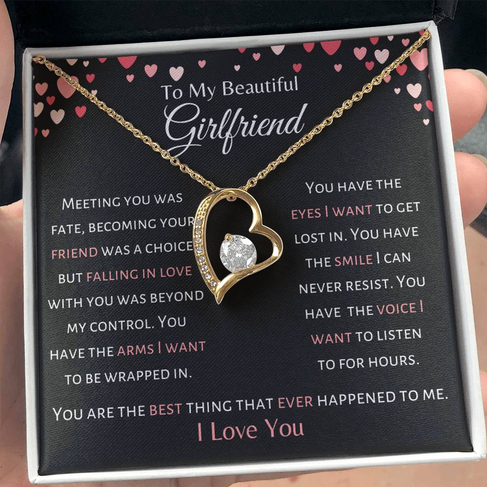 Beautiful Girlfriend - Falling In Love Was Beyond My Control - Forever Love Necklace - Dearly Loved Designs