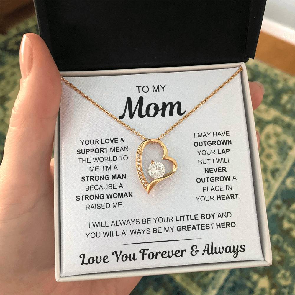 Mom - My Greatest Hero - Gift From Son to Mom - Forever Love Necklace