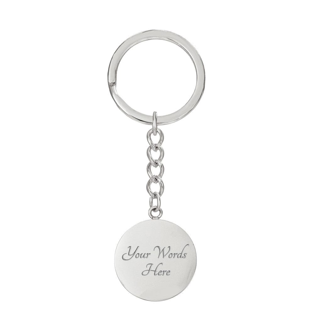 To Daughter, Love Dad - Circle Pendant Key Chain - Dearly Loved Designs