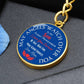 Son, May Angels Watch Over You - Circle Pendant Key Chain - Dearly Loved Designs