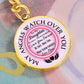 Daughter, May Angels Watch Over You - Circle Pendant Key Chain - Dearly Loved Designs