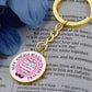 Daughter, May Angels Watch Over You - Circle Pendant Key Chain - Dearly Loved Designs