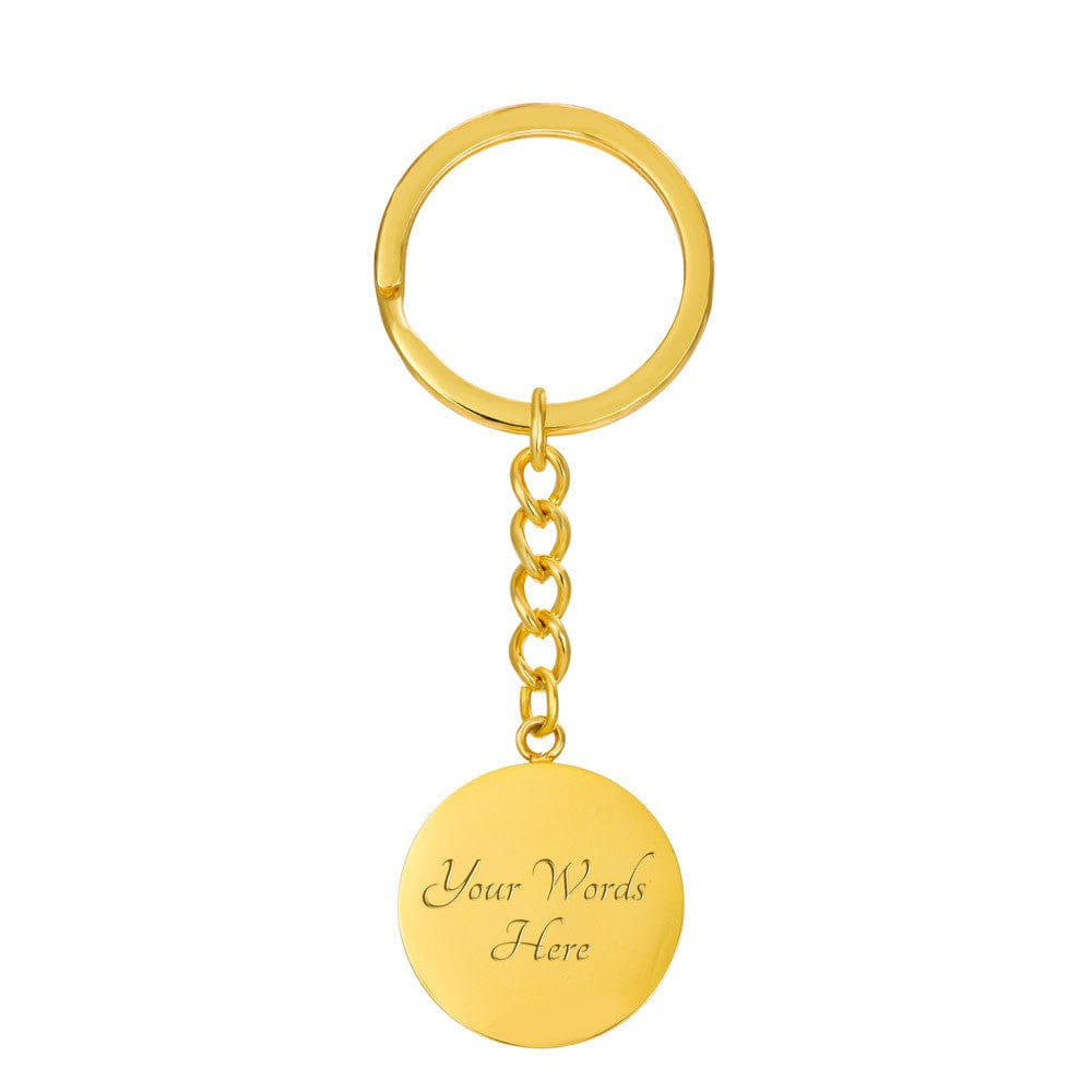 Son, May Angels Watch Over You - Circle Pendant Key Chain - Dearly Loved Designs